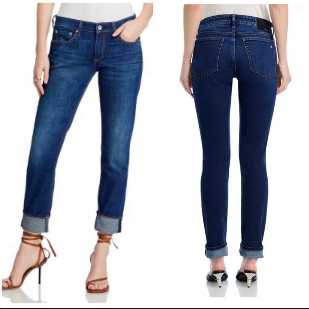 Rag & Bone Women’s Low Rise Slim Boyfriend Jeans size 29 Dark Wash - Picture 2 of 12
